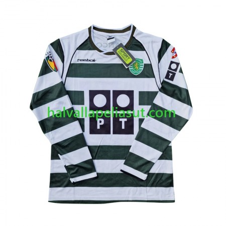 Jalkapallo Pelipaidat/Peliasut Sporting Clube de Portugali 2001-2003 Retro Kotipaita Pitkähihainen